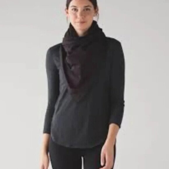 Lululemon Vinyasa Wrap Running Luon Spray Jacquard Black Cherry Black - Picture 1 of 8